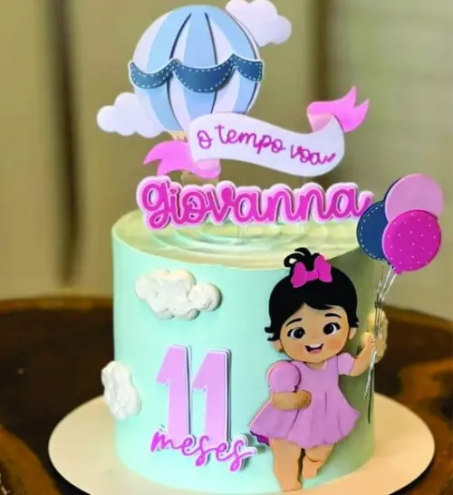 Topo de Bolo o Tempo Voa Menina