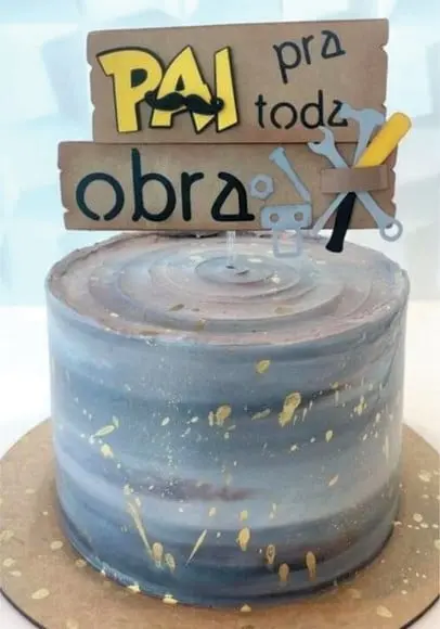 Topo de Bolo Pai em Obra