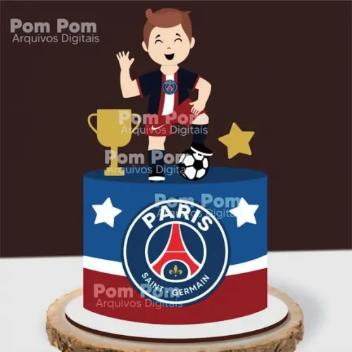 Topo de Bolo Paris Saint Germain Arquivo de Corte
