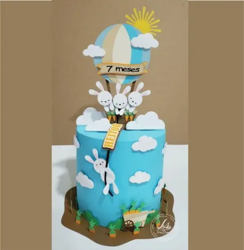 Topo de Bolo Páscoa Coelhinhos