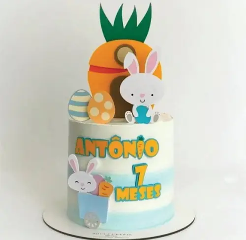 Topo de Bolo Páscoa Coelhinhos