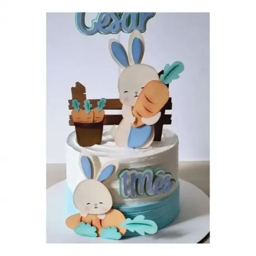 Topo de Bolo Páscoa Coelhinhos