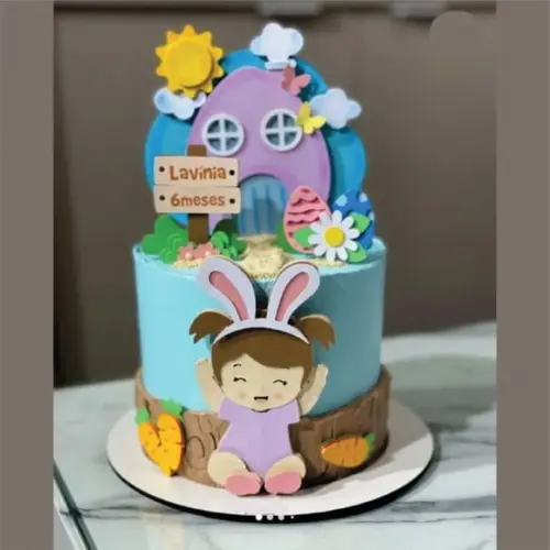 Topo de Bolo Páscoa Menina