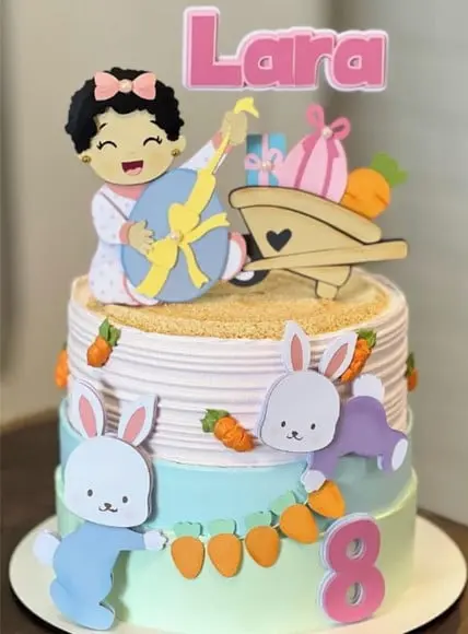 Topo de Bolo Páscoa Menina