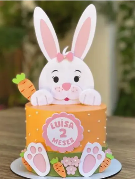 Topo de Bolo Páscoa Rostinho Coelhinha