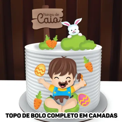 Topo de Bolo Páscoa Menino