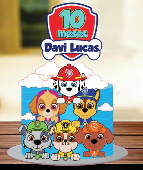 Topo de Bolo Patrulha Canina Arquivo de Corte
