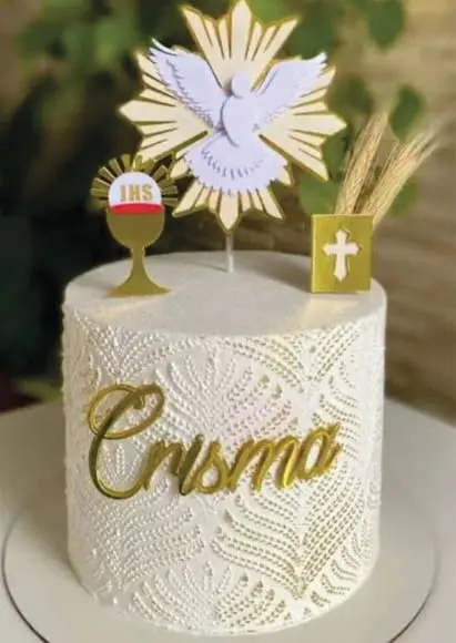 Topo de Bolo Primeira Eucaristia Primeira Comunhão Crisma