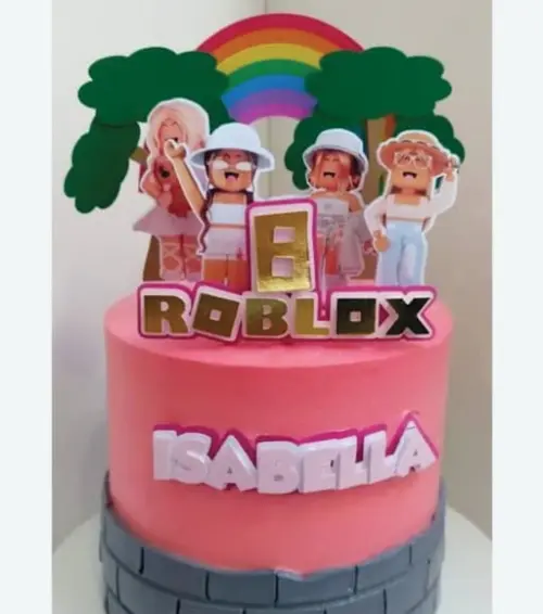 Topo de Bolo Roblox Menina Arquivo de Corte