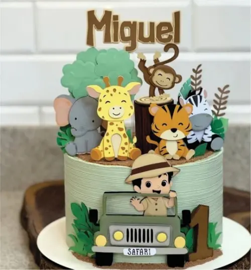 Topo de Bolo Safari Mesversário