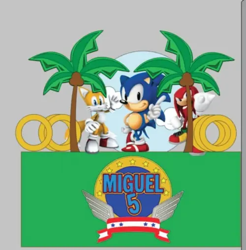 Topo de Bolo Sonic