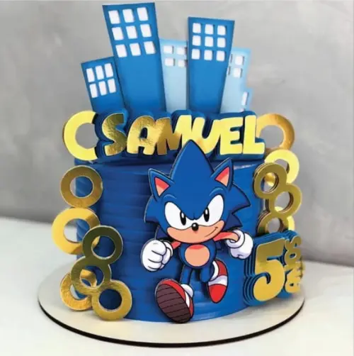 Topo de Bolo Sonic