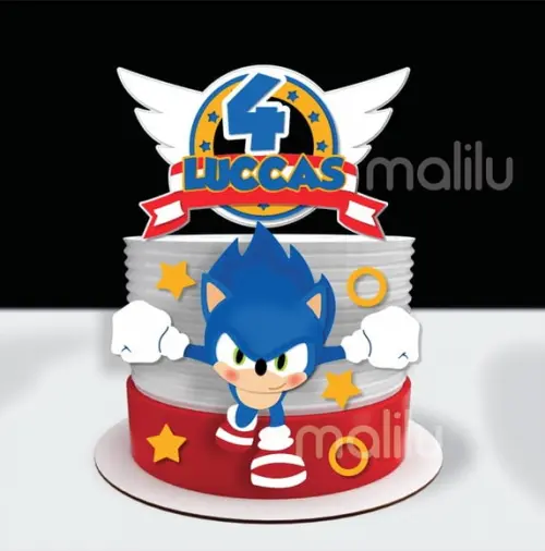 Topo de Bolo Sonic