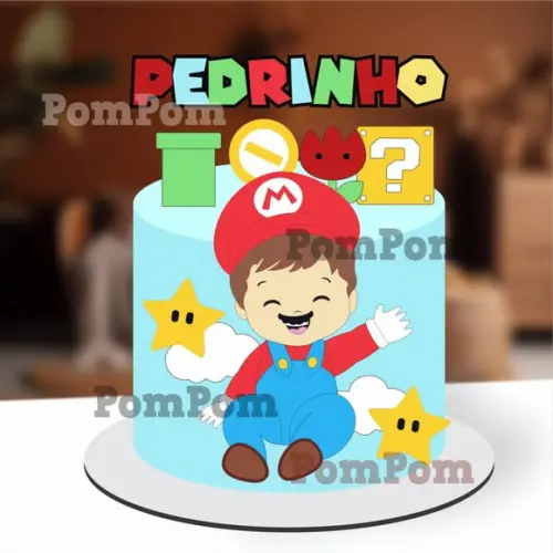 Topo de Bolo Super Mario Baby