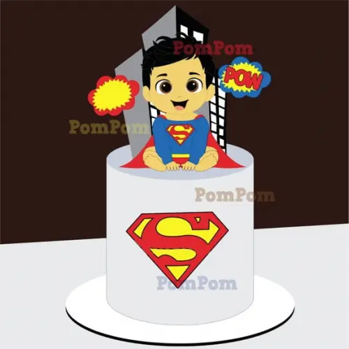 Topo de Bolo Superman Baby