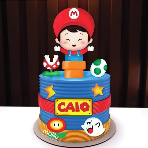 Topo de Bolo Super Mario Arquivo de Corte
