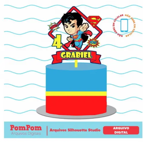 Topo de Bolo Superman