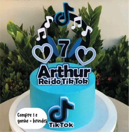 Topo de bolo TikTok