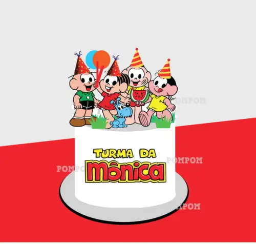 Topo de Bolo Turma da Monica