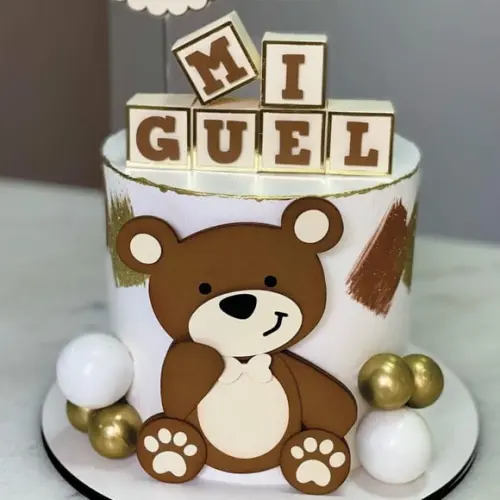 Topo de Bolo Ursinho Chá de Bebe