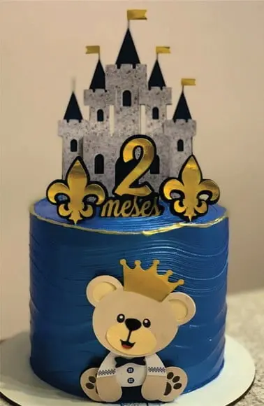 Topo de Bolo Ursinho Realeza