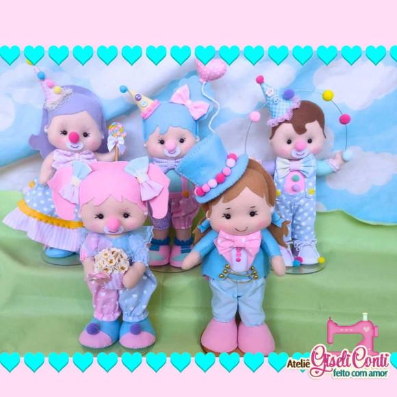 Personagens Circo Rosa 20 cm