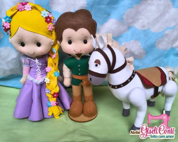 Personagens Tema Rapunzel Feltro 30 cm