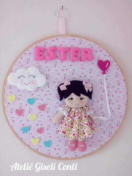 Bastidor Porta Maternidade Menina Chuva de Amor