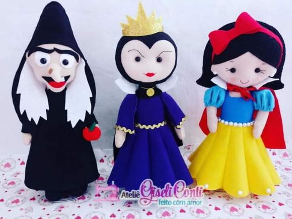 Kit 3 personagens Branca de Neve 30 cm