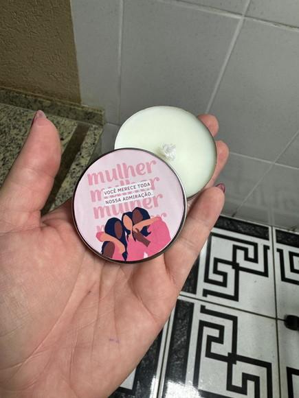 Latinha com Vela para Dia da Mulher, Lembrancinha Vela