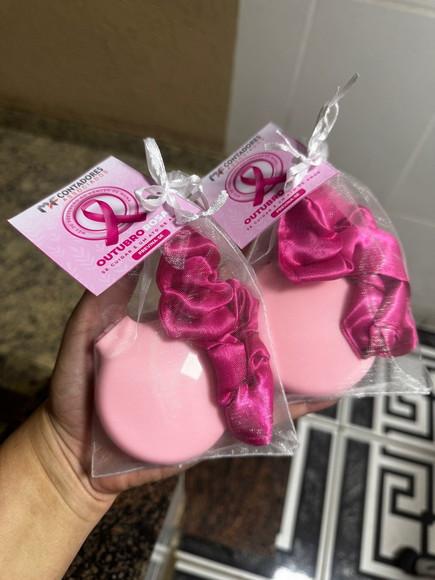 Brinde para Mulher, Kit Escova, Espelho e Scrunchie