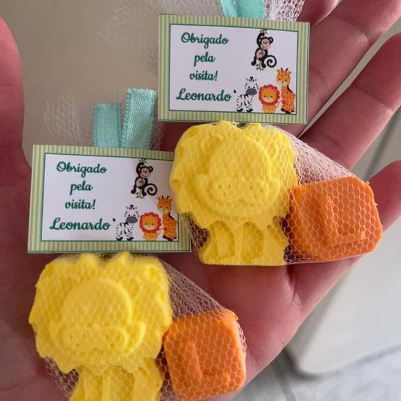 Sabonete Leãozinho, Leão, Lembrancinha Safari com Inicial