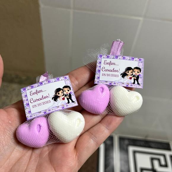 Lembrancinha Noivado, Casamento, Sabonete de Coração
