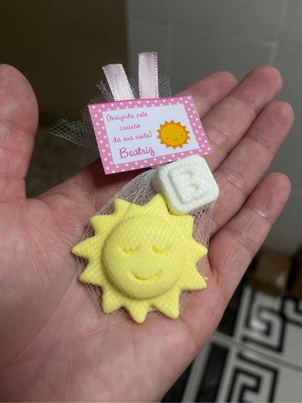 Sabonete Sol com Inicial, Lembrancinha Nascimento, Solzinho