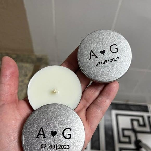 Latinha com Vela Aromática Casamento, Lembrancinha