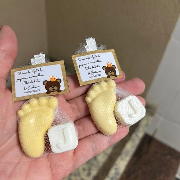 Sabonete de Pezinho com Inicial, Lembrancinha de Maternidade