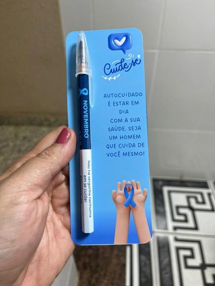 Caneta Personalizada com Card Novembro Azul