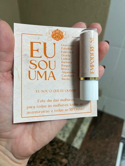 Manteiga de Cacau com Card, Dia da Mulher, Lembrancinha