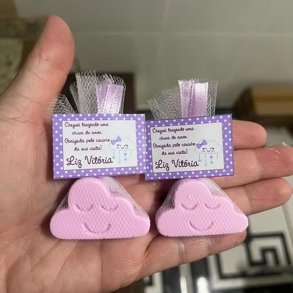 Sabonete Nuvem, Lembrancinha Chuva de Amor, Nascimento, Chá