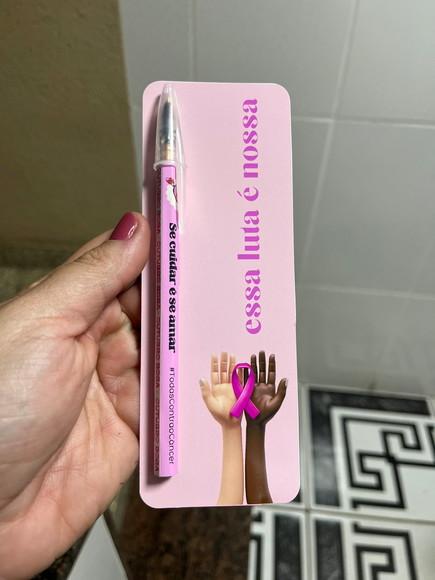 Caneta Personalizada com Card Outubro Rosa