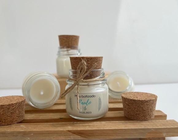 Lembrancinha Vela Perfumada Tampa de Rolha, Vidrinho