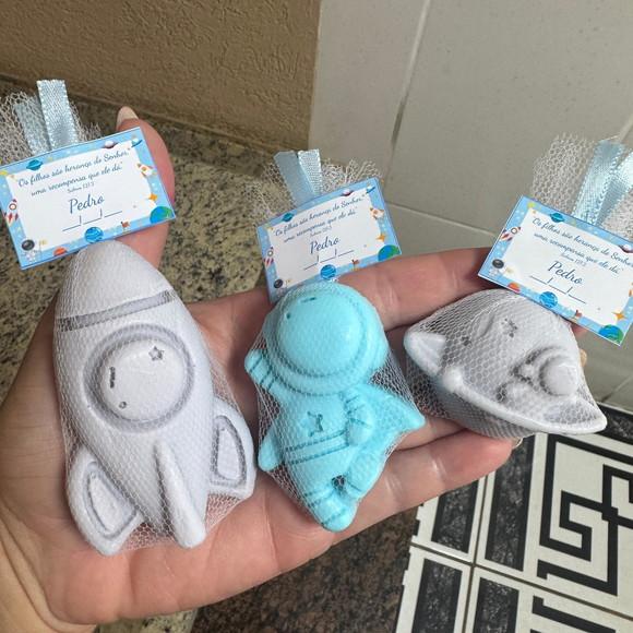Sabonete de Astronauta Lembrancinha Astronauta Chá de Bebê