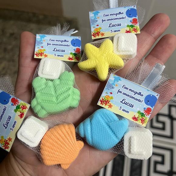 Sabonete Fundo do Mar, Lembrancinha Aniversário com Inicial