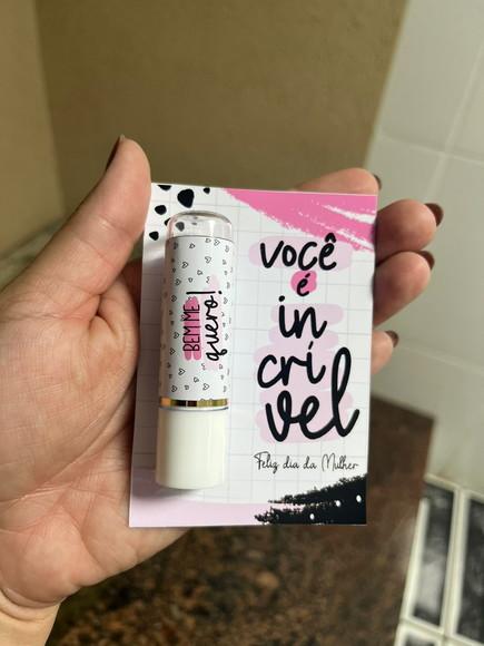 140 Manteiga de Cacau com Card, Dia da Mulher, Lembrancinha