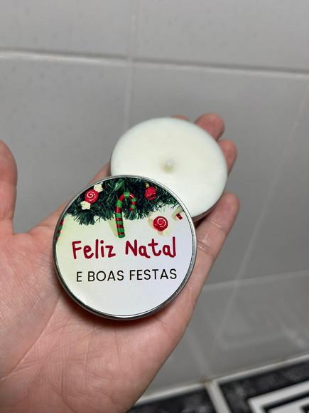 Latinha com Vela Aromática, Natal, Brinde Final do Ano