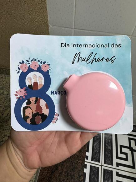 Brinde Dia da Mulher, Mini Escova de Bolsa com Espelho