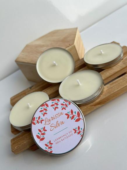 Latinha com Vela Aromática Personalizada, Batizado, Batismo