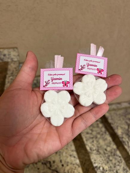 Sabonete de Flor Lembrancinha Sakura Chá de Bebê