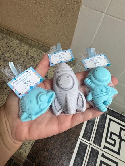 Lembrancinha Astronauta Sabonete Tema Espaço