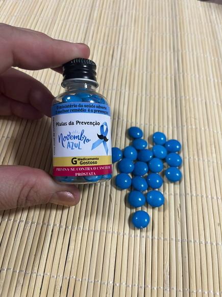Garrafa com Confetes, Lembrancinha Novembro Azul